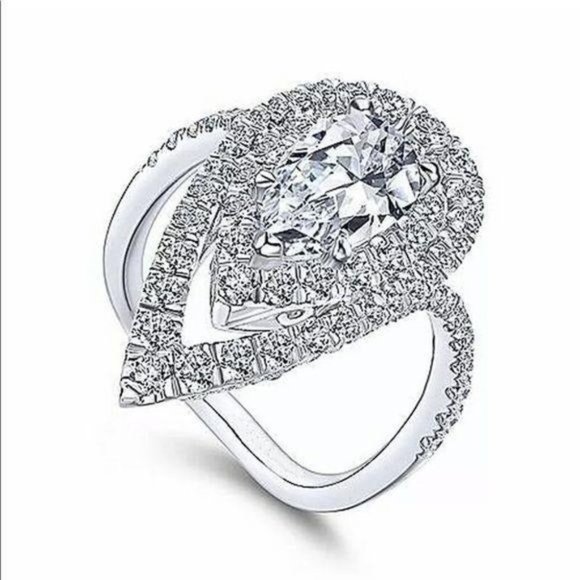 New 18k white gold diamonds jewelry ring - Picture 3 of 4